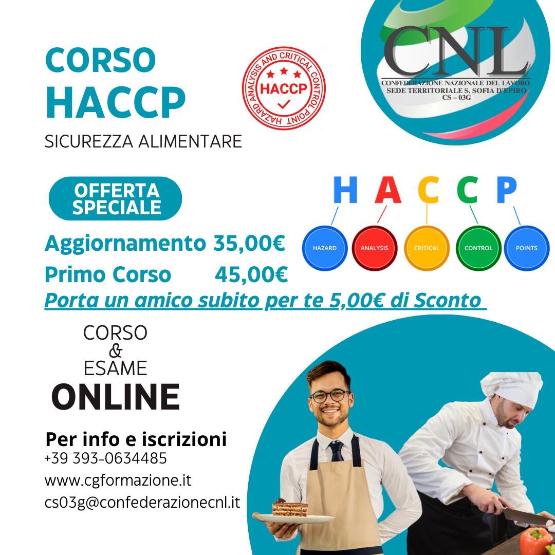Locandina haccp cnl